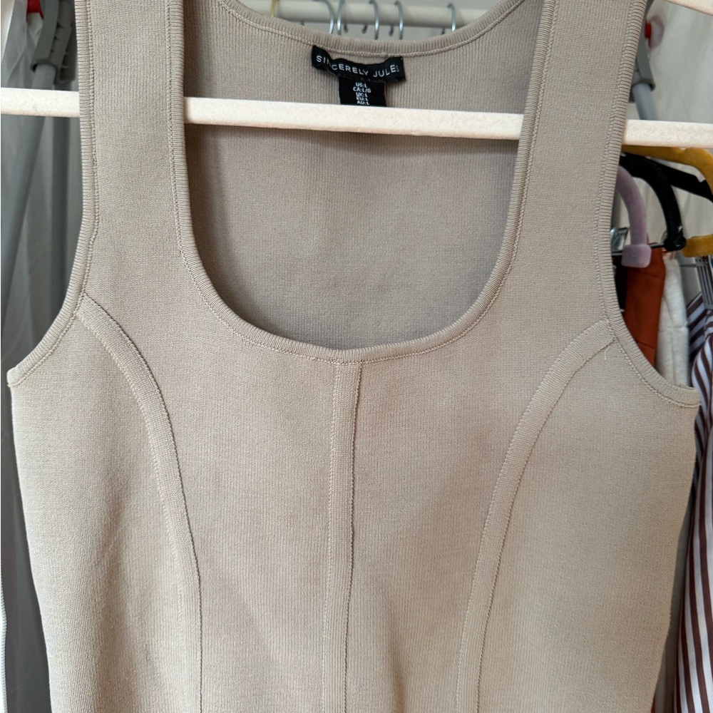 Beige Sleeveless Top by BCBGMAXAZRIA